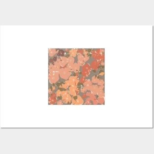 Warm Watercolor Spring Flower Pattern Posters and Art